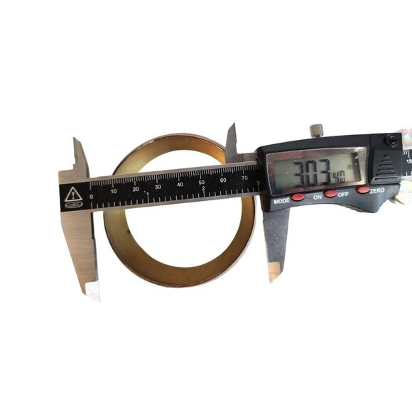 Handcrafted Vintage Brass & Copper Bangle Elephant & Flower Bangle Bracelet Wid - Picture 5 of 9